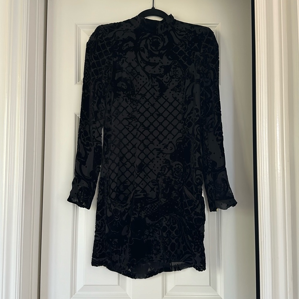 BALMAIN rare silk velvet gothic moto runway dress x H&M